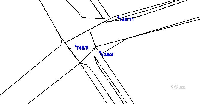 Parcela st. 544/8 v KÚ Pulice, Katastrální mapa