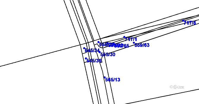 Parcela st. 565/30 v KÚ Pulice, Katastrální mapa