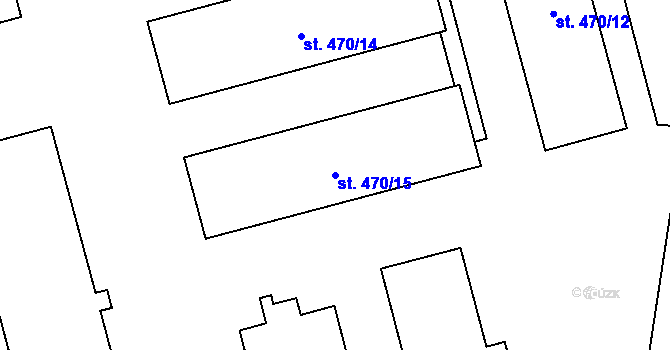 Parcela st. 470/15 v KÚ Dobřany, Katastrální mapa