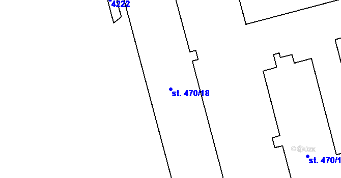 Parcela st. 470/18 v KÚ Dobřany, Katastrální mapa