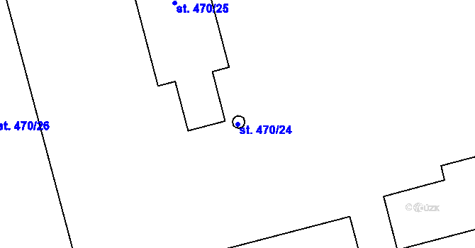 Parcela st. 470/24 v KÚ Dobřany, Katastrální mapa