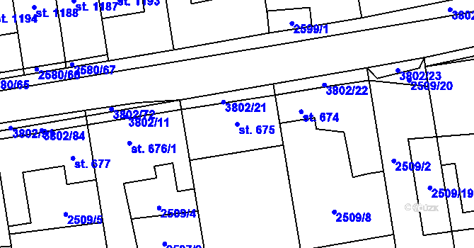 Parcela st. 675 v KÚ Dobřany, Katastrální mapa