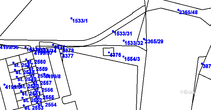 Parcela st. 867 v KÚ Dobřany, Katastrální mapa