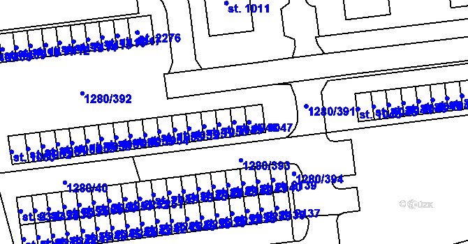 Parcela st. 1048 v KÚ Dobřany, Katastrální mapa