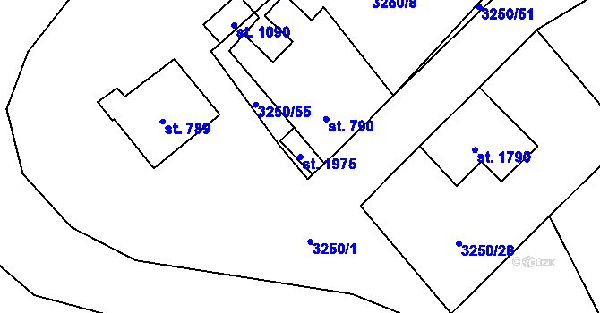 Parcela st. 1975 v KÚ Dobřany, Katastrální mapa