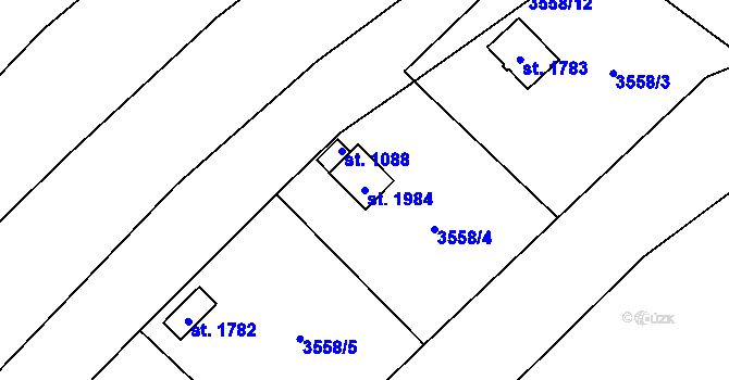 Parcela st. 1984 v KÚ Dobřany, Katastrální mapa