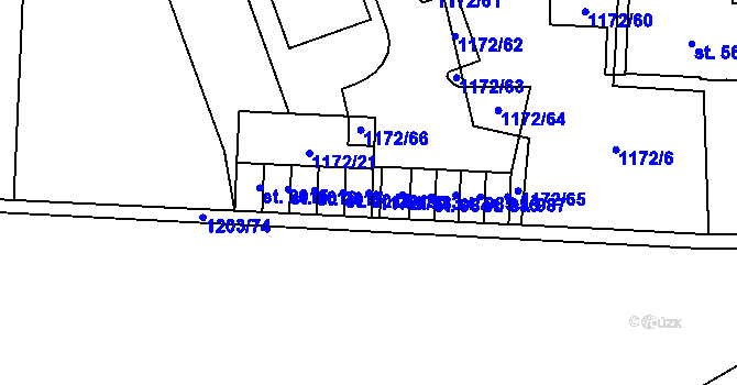Parcela st. 2019 v KÚ Dobřany, Katastrální mapa