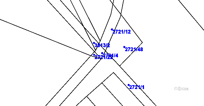Parcela st. 2721/4 v KÚ Dobřany, Katastrální mapa