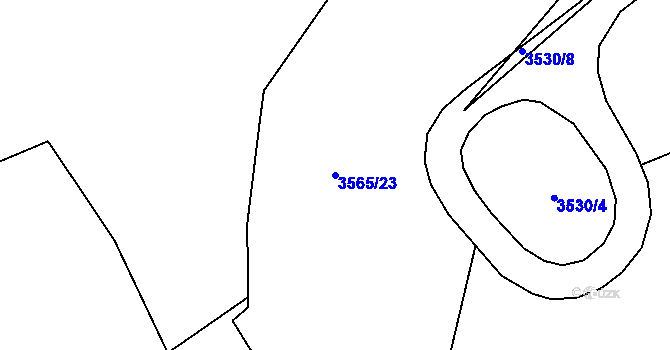 Parcela st. 3565/23 v KÚ Dobřany, Katastrální mapa