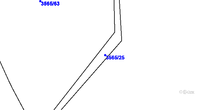 Parcela st. 3565/25 v KÚ Dobřany, Katastrální mapa