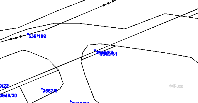Parcela st. 3649/31 v KÚ Dobřany, Katastrální mapa