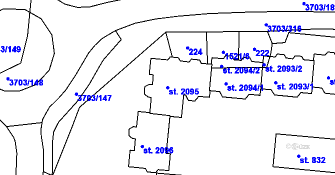 Parcela st. 2095 v KÚ Dobřany, Katastrální mapa