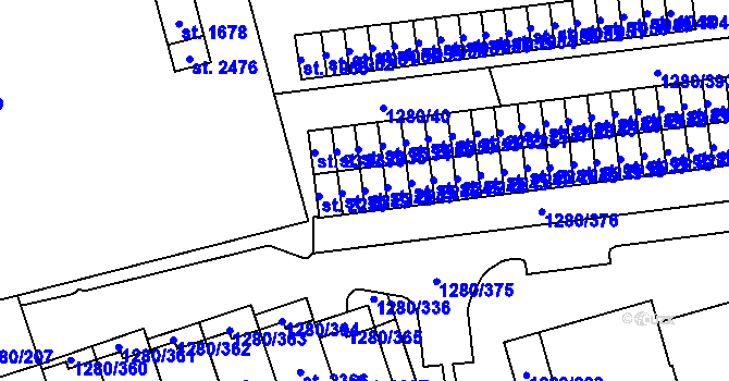 Parcela st. 2248 v KÚ Dobřany, Katastrální mapa