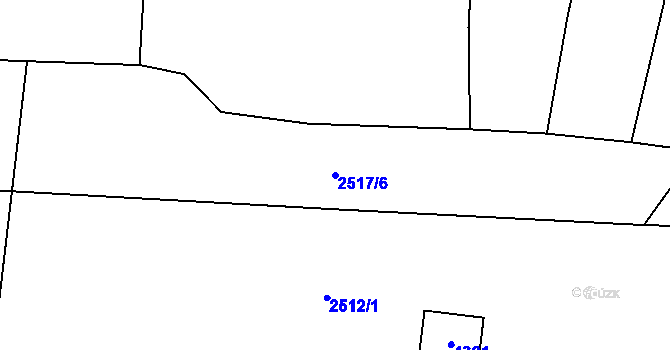 Parcela st. 2517/6 v KÚ Dobřany, Katastrální mapa