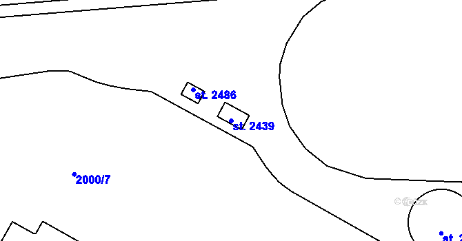 Parcela st. 2439 v KÚ Dobřany, Katastrální mapa