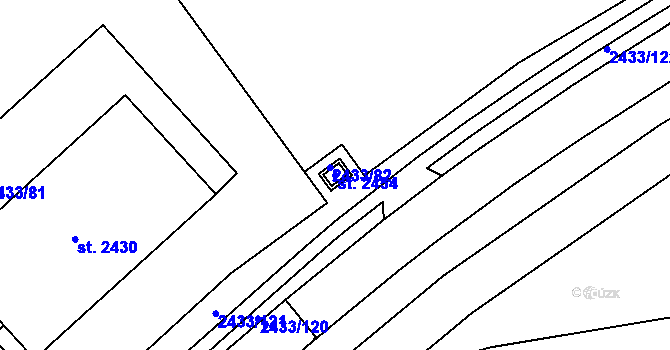 Parcela st. 2454 v KÚ Dobřany, Katastrální mapa