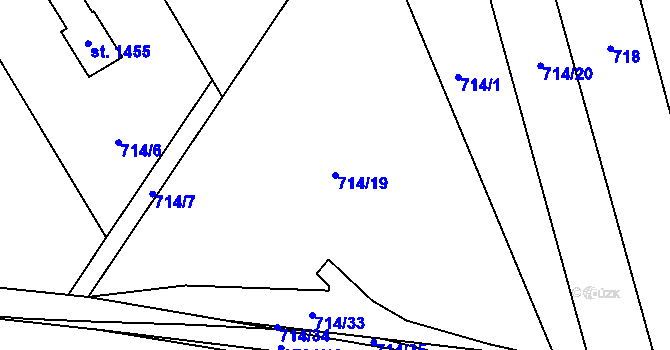 Parcela st. 714/19 v KÚ Dobřany, Katastrální mapa