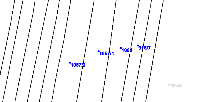 Parcela st. 1057/1 v KÚ Dobřany, Katastrální mapa