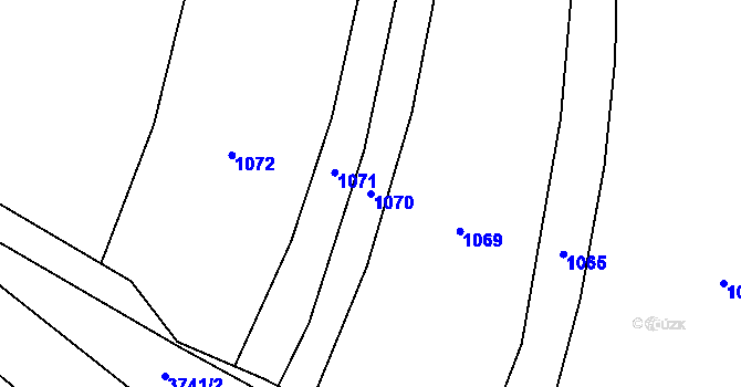Parcela st. 1070 v KÚ Dobřany, Katastrální mapa