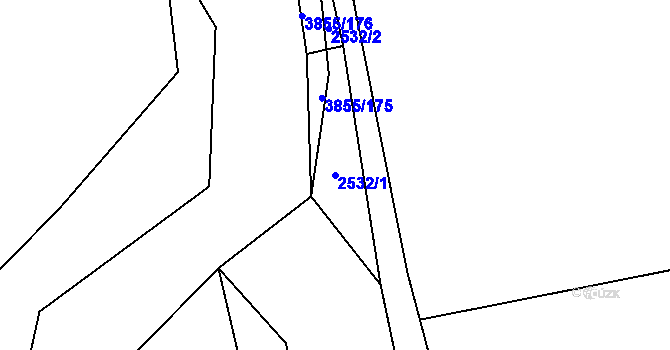 Parcela st. 2532/1 v KÚ Dobřany, Katastrální mapa