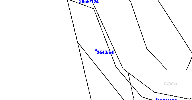 Parcela st. 2543/64 v KÚ Dobřany, Katastrální mapa