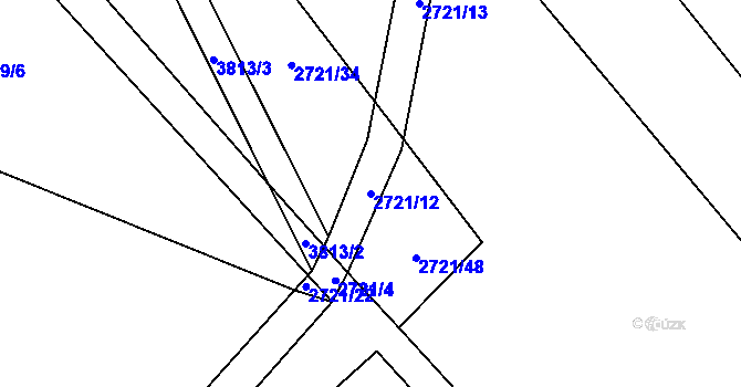 Parcela st. 2721/12 v KÚ Dobřany, Katastrální mapa