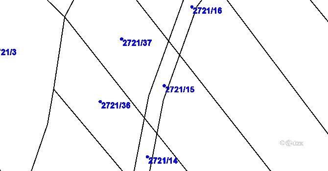 Parcela st. 2721/15 v KÚ Dobřany, Katastrální mapa