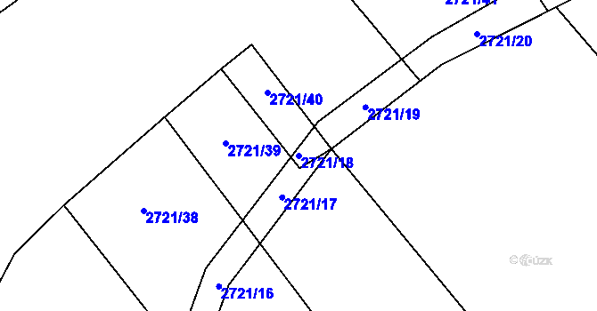 Parcela st. 2721/18 v KÚ Dobřany, Katastrální mapa