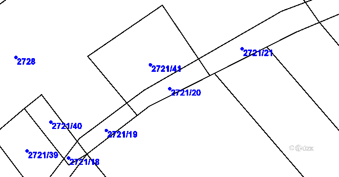 Parcela st. 2721/20 v KÚ Dobřany, Katastrální mapa