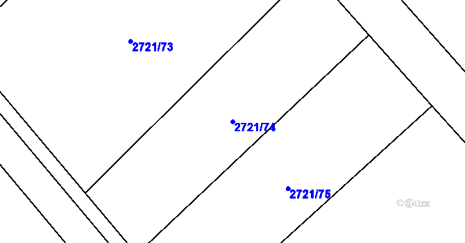 Parcela st. 2721/74 v KÚ Dobřany, Katastrální mapa