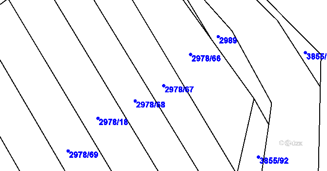 Parcela st. 2978/67 v KÚ Dobřany, Katastrální mapa