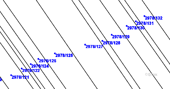 Parcela st. 2978/127 v KÚ Dobřany, Katastrální mapa