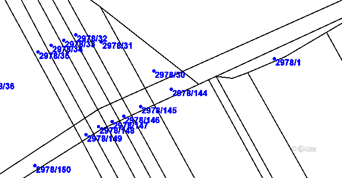 Parcela st. 2978/144 v KÚ Dobřany, Katastrální mapa
