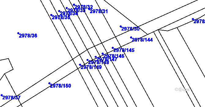 Parcela st. 2978/146 v KÚ Dobřany, Katastrální mapa