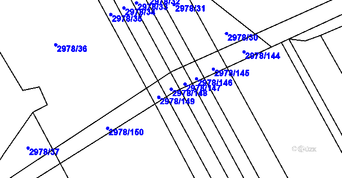 Parcela st. 2978/148 v KÚ Dobřany, Katastrální mapa