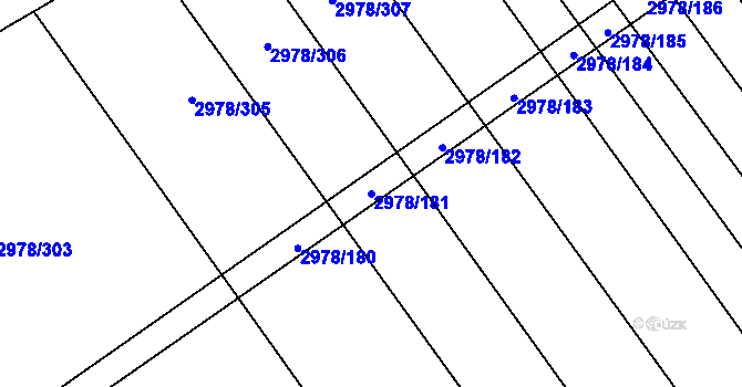 Parcela st. 2978/181 v KÚ Dobřany, Katastrální mapa