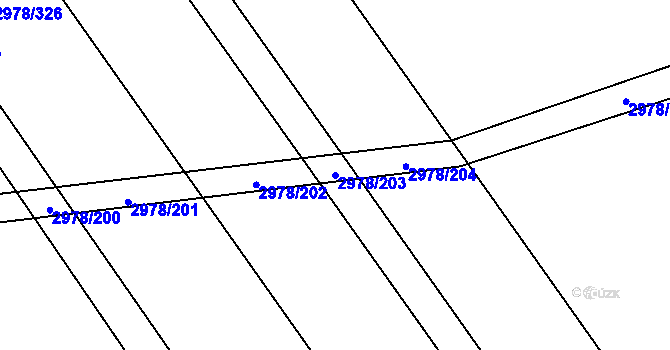 Parcela st. 2978/203 v KÚ Dobřany, Katastrální mapa