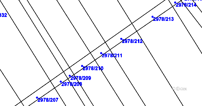 Parcela st. 2978/211 v KÚ Dobřany, Katastrální mapa