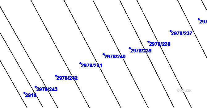 Parcela st. 2978/240 v KÚ Dobřany, Katastrální mapa