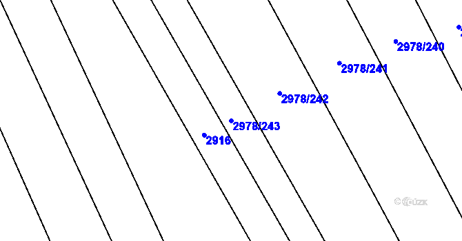 Parcela st. 2978/243 v KÚ Dobřany, Katastrální mapa