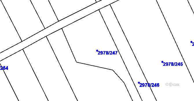 Parcela st. 2978/247 v KÚ Dobřany, Katastrální mapa
