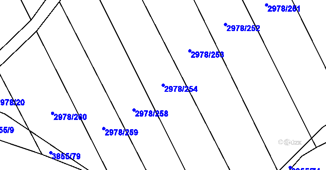 Parcela st. 2978/254 v KÚ Dobřany, Katastrální mapa