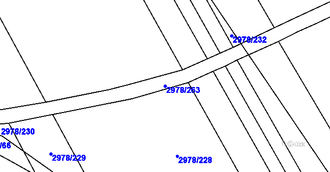 Parcela st. 2978/263 v KÚ Dobřany, Katastrální mapa