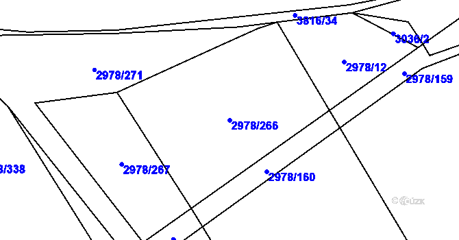Parcela st. 2978/266 v KÚ Dobřany, Katastrální mapa