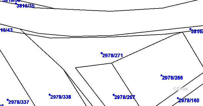 Parcela st. 2978/271 v KÚ Dobřany, Katastrální mapa