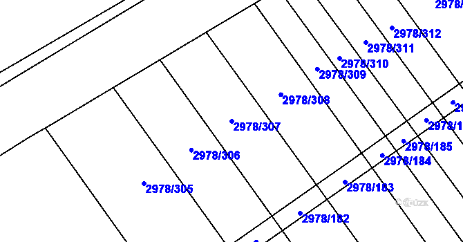 Parcela st. 2978/307 v KÚ Dobřany, Katastrální mapa