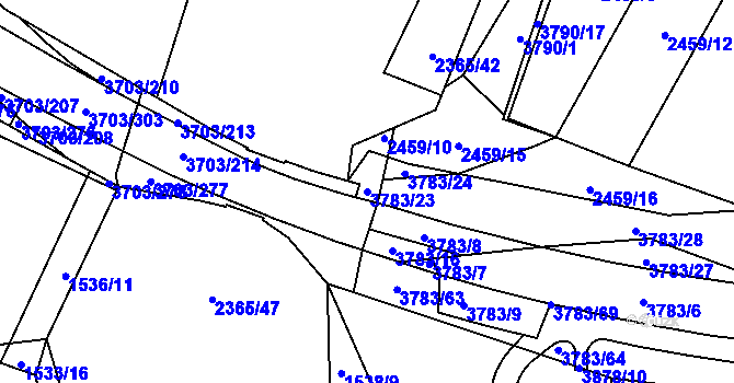 Parcela st. 3783/23 v KÚ Dobřany, Katastrální mapa