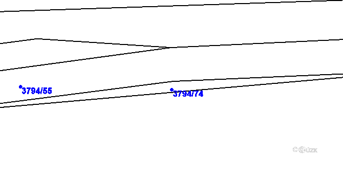 Parcela st. 3794/74 v KÚ Dobřany, Katastrální mapa