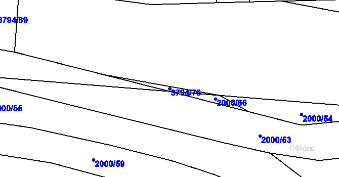 Parcela st. 3794/76 v KÚ Dobřany, Katastrální mapa