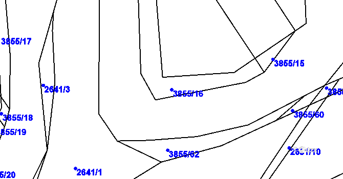 Parcela st. 3855/16 v KÚ Dobřany, Katastrální mapa